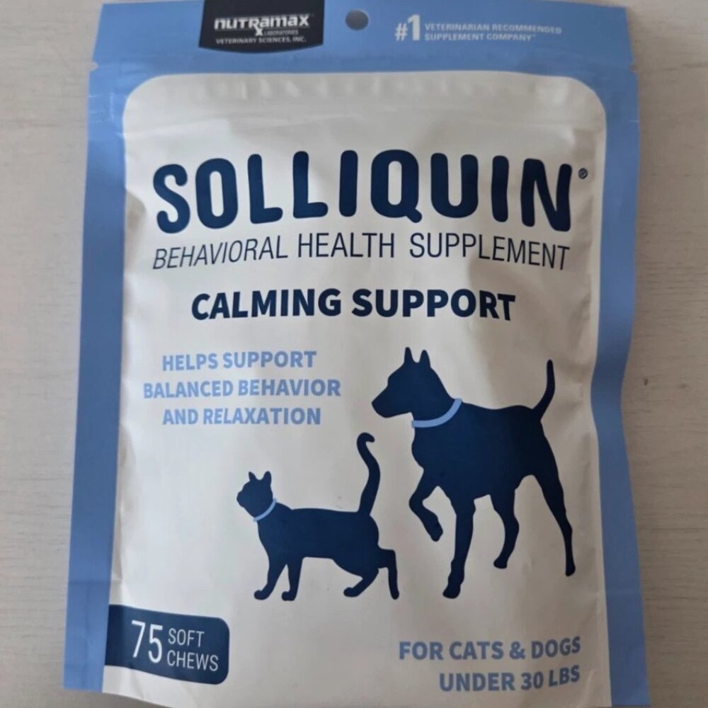 Solliquin Behavioral Health Supplement Calming Support Cats & Dogs Under 30 LBS.
